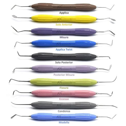 LM Arte Dental Composite Filling Instruments Set of 10 – Silicone Handle Restorative & Composite Modeling Tools with Wooden Storage Box and Removable Mirror Cover in Kuwait