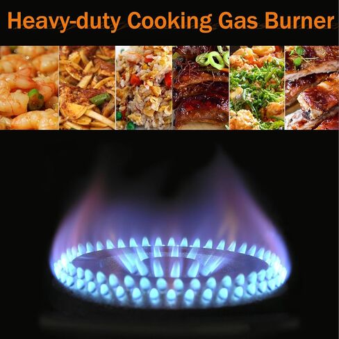 Commercial Stove Chinese Gas Wok Range Burner 85300 BTU Heavy-duty Stainless Steel Cooker Liquefied & Natural Gas Compatible Double Stove with Water Basin for Chinese Cooking 110V in Kuwait