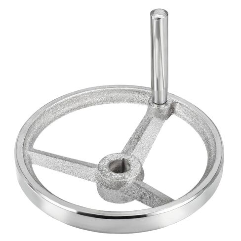 SEIWEI 200mm Diameter Rotary Handwheel, Cast Iron Chrome Plated Round Hand Wheel Detachable Hand Crank Revolving Handwheel with Handle for Lathe, Milling Machine in Saudi Arabia