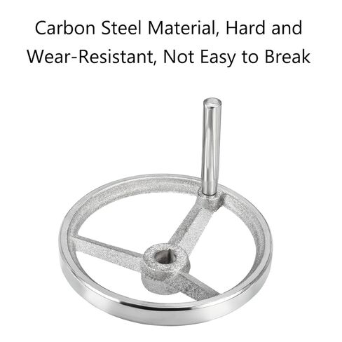 SEIWEI 200mm Diameter Rotary Handwheel, Cast Iron Chrome Plated Round Hand Wheel Detachable Hand Crank Revolving Handwheel with Handle for Lathe, Milling Machine in Saudi Arabia