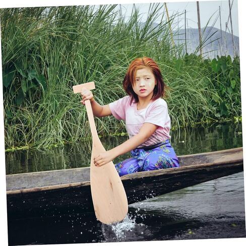 Kids Wooden Canoe Paddle, Lightweight 19.5 Inch Small Paddle for Water Sports and Stage Performance, Comfortable T-Handle for Home Decor and Outdoor Fun, 1 Piece in Kuwait