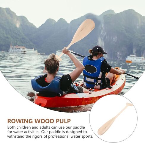 Kids Wooden Canoe Paddle, Lightweight 19.5 Inch Small Paddle for Water Sports and Stage Performance, Comfortable T-Handle for Home Decor and Outdoor Fun, 1 Piece in Kuwait