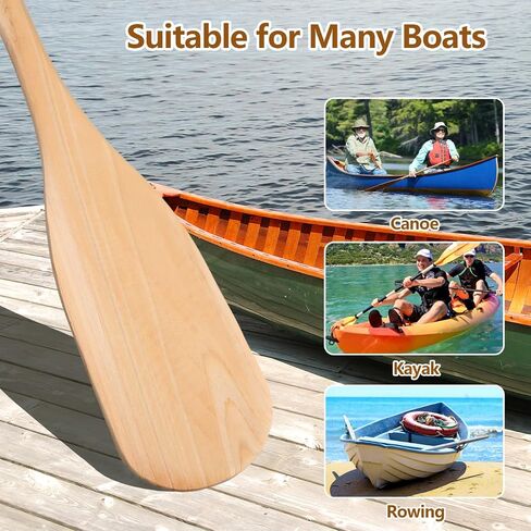 Kids Wooden Canoe Paddle, Lightweight 19.5 Inch Small Paddle for Water Sports and Stage Performance, Comfortable T-Handle for Home Decor and Outdoor Fun, 1 Piece in Kuwait