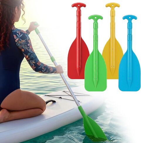 4 Pack Boat Canoe Paddles Telescoping Collapsible Oar Aluminum 21'' - 42'' Kayak Paddles Adjustable Length for Kayaking, Canoe, Rafting, Inflatable Dinghy Water Sport Boat Accessories in Kuwait