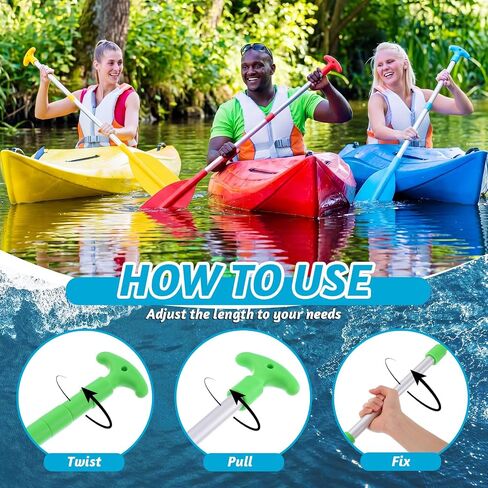 4 Pack Boat Canoe Paddles Telescoping Collapsible Oar Aluminum 21'' - 42'' Kayak Paddles Adjustable Length for Kayaking, Canoe, Rafting, Inflatable Dinghy Water Sport Boat Accessories in Kuwait