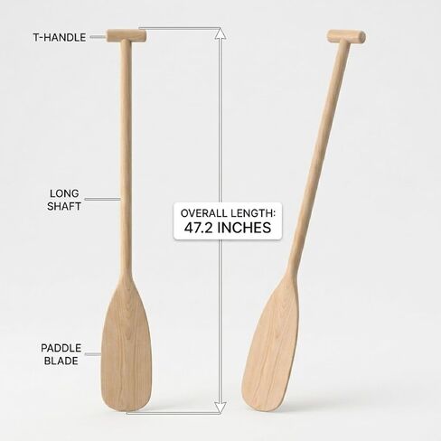 Wood Canoe Paddle 2 Pack, 4FT Double Sided Kayak Paddles for Adults Unfinished Wooden in Kuwait