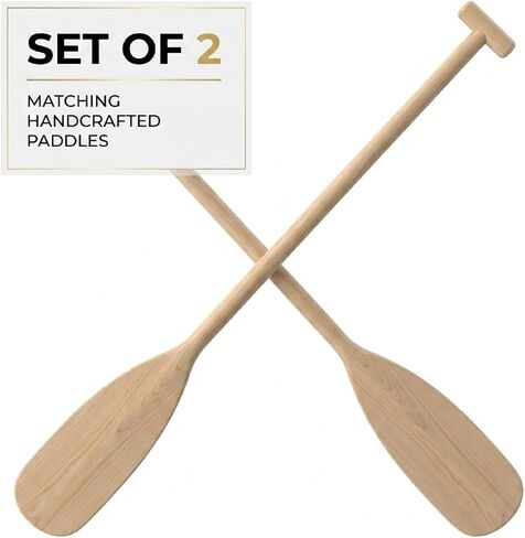 Wood Canoe Paddle 2 Pack, 4FT Double Sided Kayak Paddles for Adults Unfinished Wooden in Kuwait