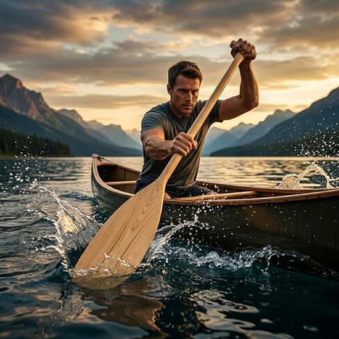 Wood Canoe Paddle 2 Pack, 4FT Double Sided Kayak Paddles for Adults Unfinished Wooden in Kuwait