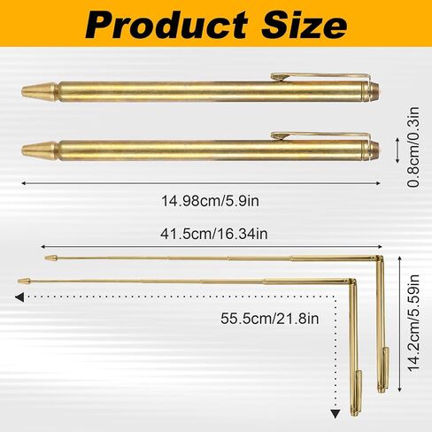 Amaxiu 2Pcs Dowsing Rods, Retractable Stainless Steel Divining Rods for Ghost Hunting Water Gold Paranormal Investigation Energy Detection in Kuwait