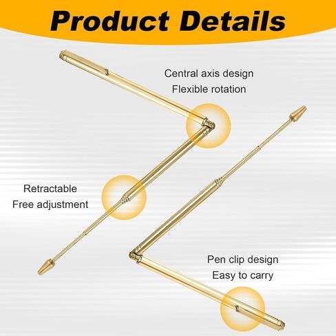 Amaxiu 2Pcs Dowsing Rods, Retractable Stainless Steel Divining Rods for Ghost Hunting Water Gold Paranormal Investigation Energy Detection in Kuwait
