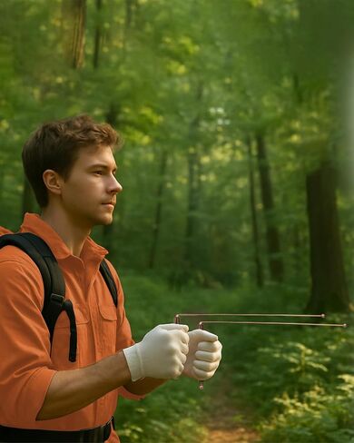 Biomag 99.9% Copper Dowsing Rods, 2Pcs Divining Rods with Gift Bag for Ghost Hunting, Water Divining, Finding Gold, Yes or No Questions in Kuwait