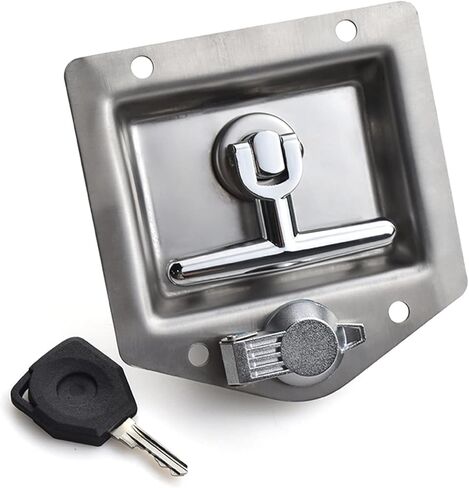 Door Tool Box Latch and Lock Gasket T-Handle Keys 304 Stainless Steel T-Handle Lock Highly Polished 1Pcs in Kuwait