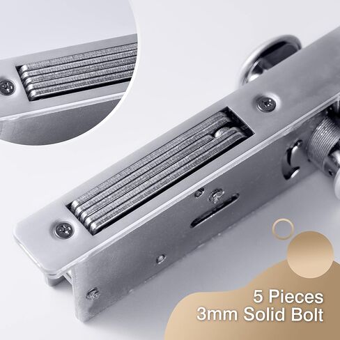 UpjiaFlarish Mortise Lock Cylinder Deadbolt - أقفال الأبواب التجارية قفل باب واجهة المتجر ومجموعة أسطوانة مزدوجة المفاتيح 1-1/8 بوصة لسان مستقيم خلفي لأمن المنزل مع 5 مفاتيح in Kuwait