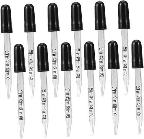 Cabilock 12pcs Glass Pipette Curved Head Dropper Lab Scale Line Graduated Easy Cleaning for School Lab in Kuwait
