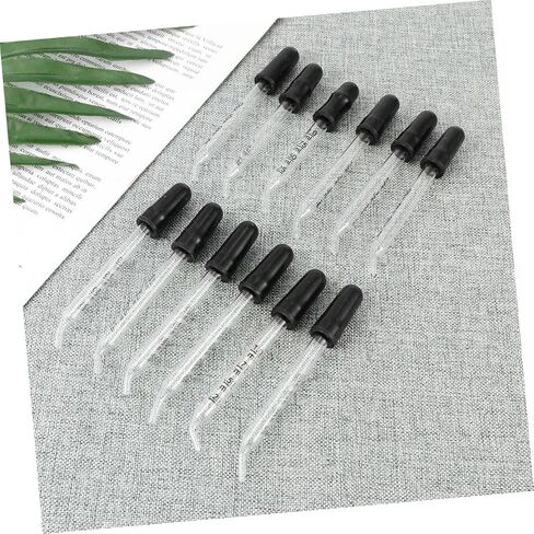 Cabilock 12pcs Glass Pipette Curved Head Dropper Lab Scale Line Graduated Easy Cleaning for School Lab in Kuwait