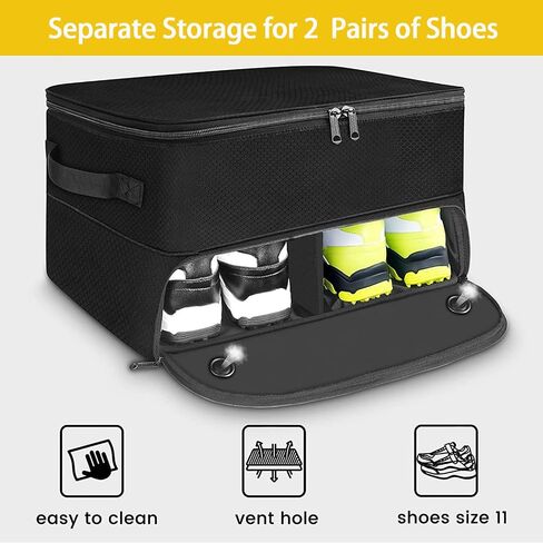 2 Layer Golf Trunk Organizer, Golf Gifts for Men, Car Organizers and Storage with Separate Ventilated Compartment for 2 Pair Shoes, Waterproof Car Organization Bag, Gifts for Golfers in Kuwait