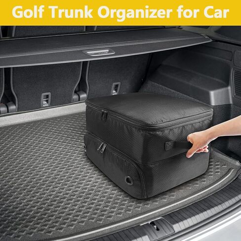 2 Layer Golf Trunk Organizer, Golf Gifts for Men, Car Organizers and Storage with Separate Ventilated Compartment for 2 Pair Shoes, Waterproof Car Organization Bag, Gifts for Golfers in Kuwait