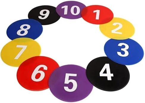 10 قطعة علامات أرضية مرقمة لكرة القدم أقراص تسجيل مسطحة لكرة القدم علامة أرضية نونسليب in Kuwait