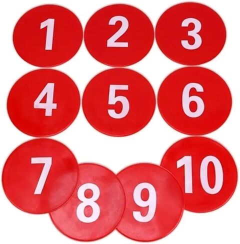 10 قطعة علامات أرضية مرقمة لكرة القدم أقراص تسجيل مسطحة لكرة القدم علامة أرضية نونسليب in Kuwait