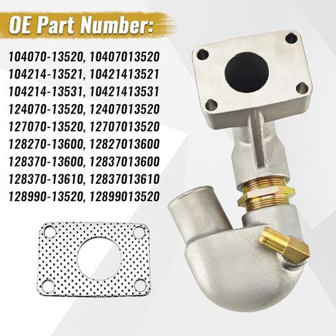 124070-13520 كوع خلط من الفولاذ المقاوم للصدأ مع حشية متوافق مع سلسلة Yanmar GM HM QM YM YSM، 12407013520 104214-13531 104070-13520 128990-13520 in Kuwait