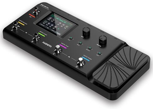 AUDOTA AME-200 Pro Guitar Multi Effects Processor with Amp Modelling, Reverb, Delay, Looper, Drum Machine, 4 Footswitches, Expression Pedal, USB OTG Recording, MNRS GNR & GIR Loader in Kuwait