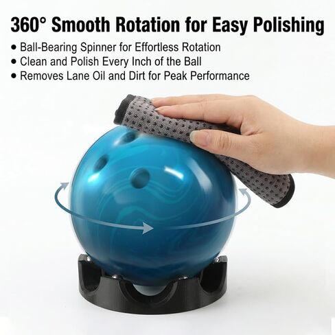3-in-1 Bowling Basics Accessories Kit, Microfiber Bowling Ball Towel Kit,with Bearing Spinner Holder, Bowlings Ball Cleaner Wipes, Microfiber Bowlings Towel with Easy-Grip Dots in Kuwait