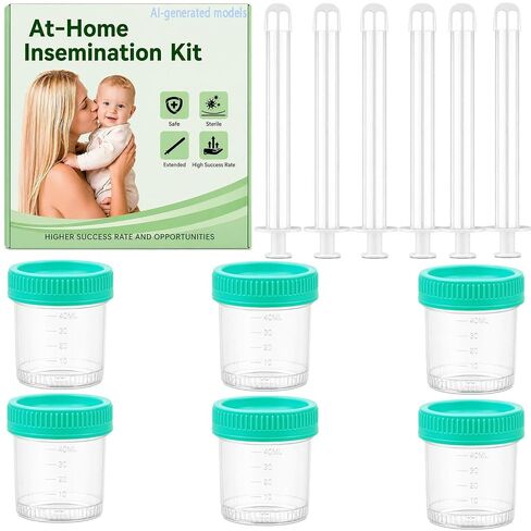 At Home Insemination Kit 6 Pack – Extended version Applicators for Deeper Placement,6 Sterile Disposable Applicators+6 Cups, BPA Free Insemination Set for Women, Conceiving Aid for Higher Success Rate in Kuwait