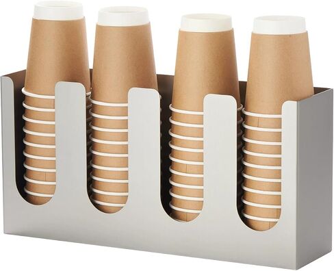 CURTA Disposable Paper Cup Dispenser, Lid Dispenser 8 Compartment PC Coffee Cup and Lid Storage Organizer for Countertop Bar, Beverage Cup, Kitchen, Breakroom Restaurant in Kuwait