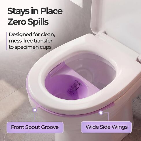 Bright Standards Urine Collection Hat for Toilet, 5-Pack Purple – Specimen Collector with 800cc Measurement Markings, Fits Most Standard Round & Elongated Seats in Kuwait