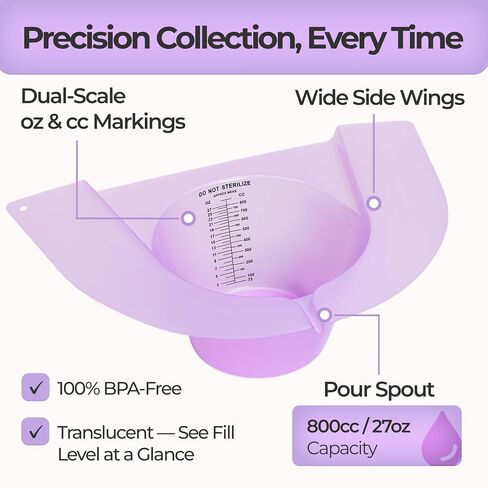 Bright Standards Urine Collection Hat for Toilet, 5-Pack Purple – Specimen Collector with 800cc Measurement Markings, Fits Most Standard Round & Elongated Seats in Kuwait