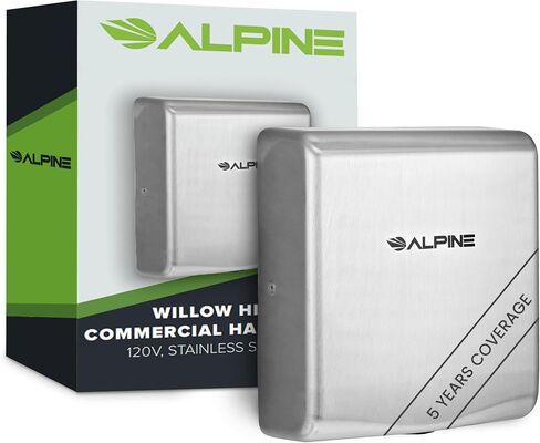 Alpine Commercial Hand Dryer with HEPA Filter, 8 Seconds Extreme Speed Electric Hand Dryer for Home Bathroom/Restaurant with Heat & Speed Control - ADA Compliant (120V Stainless Steel) in Kuwait