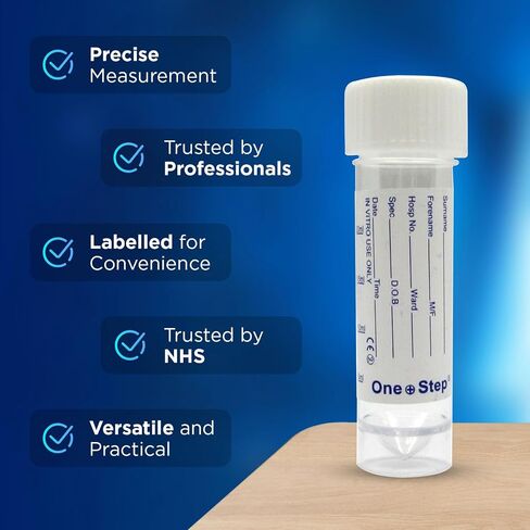 One Step Sterile 30mL Urine Sample Cups (5 Pack) - Perfect for At-Home Testing and Collection - Leak-Resistant Lids Guranteed for Safe Transportation - Wide Mouth to Make Testing Easy + Collection in Kuwait