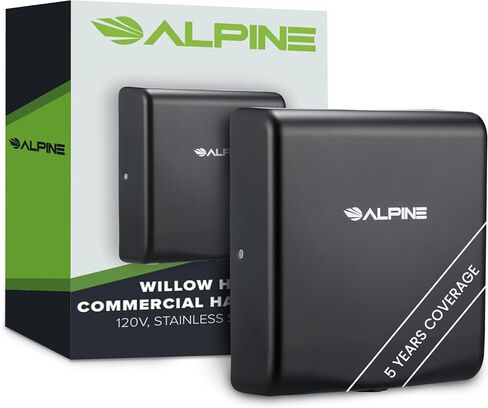 Alpine Commercial Hand Dryer with HEPA Filter, 8 Seconds Extreme Speed Electric Hand Dryer for Home Bathroom/Restaurant with Heat & Speed Control - ADA Compliant (120V Stainless Steel) in Saudi Arabia