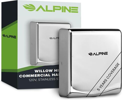 Alpine Commercial Hand Dryer with HEPA Filter, 8 Seconds Extreme Speed Electric Hand Dryer for Home Bathroom/Restaurant with Heat & Speed Control - ADA Compliant (120V Stainless Steel) in Saudi Arabia
