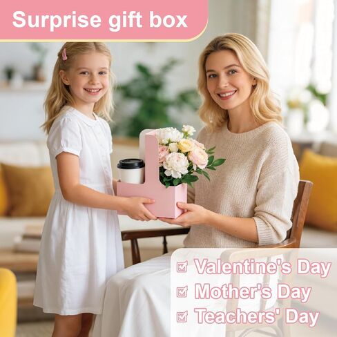 30 Pcs Coffee Drink Carrier with Handle(2 Cups or 4 Cups),Assemblable Drink Holder with Handle,Disposable Cup Holders for Drinks, Great for All Your Drink and Food Delivery,Coffee Carrier（White,Pink） in Kuwait