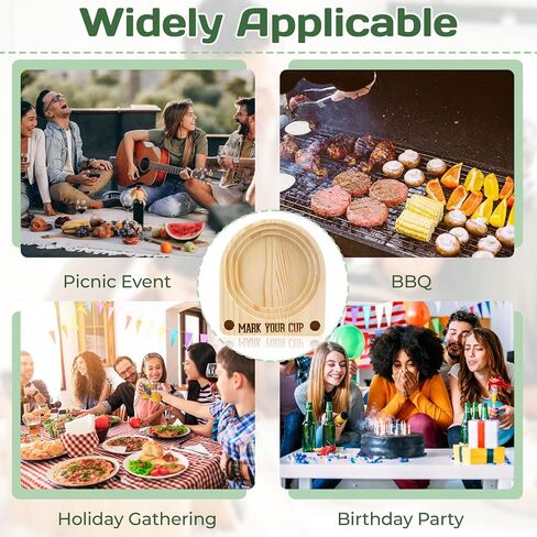 Solo Cup Holder-Wooden Cup Holder with Marker Slot Suitable for Parties,Kitchen Countertops,Picnics and All Kinds of Social Gatherings Social Gatherings in Kuwait