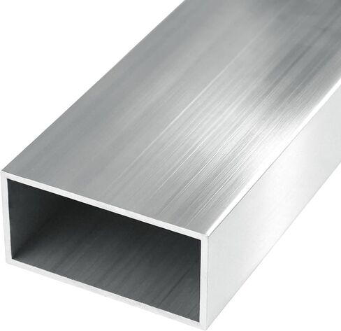 4" x 2" x12" Long Structural Square Aluminum Tube, 1/8" Wall Thickness, Seamless Tubing DIY Metal Profile for Industrial or Home Improvement Projects, 1 Pack in Kuwait