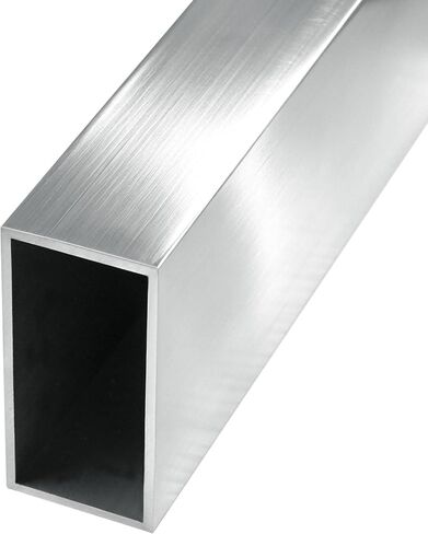4" x 2" x12" Long Structural Square Aluminum Tube, 1/8" Wall Thickness, Seamless Tubing DIY Metal Profile for Industrial or Home Improvement Projects, 1 Pack in Kuwait