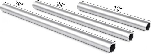 1"O.D. 2 Pcs Aluminum Structural Round Tube (.125" Wall), 12 in, Seamless, — Industrial DIY, backyard projects in Kuwait
