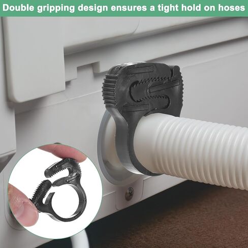 M METERXITY 12-Pack Double Gripping Nylon Hose Clamps, 1/2" 12.3-13.3mmmm Double Snap Grip Adjustable Ratcheting Clamps for Connecting/Fastening/Sealing Hose/Pipes/Tubing Clamp [Black] in Kuwait