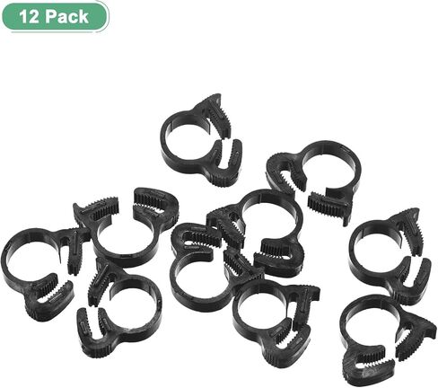 M METERXITY 12-Pack Double Gripping Nylon Hose Clamps, 1/2" 12.3-13.3mmmm Double Snap Grip Adjustable Ratcheting Clamps for Connecting/Fastening/Sealing Hose/Pipes/Tubing Clamp [Black] in Kuwait