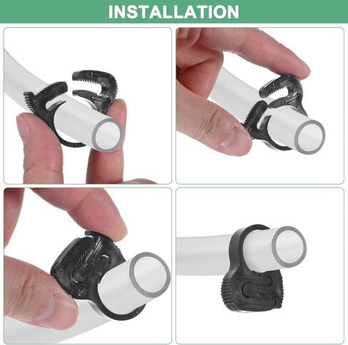 M METERXITY 12-Pack Double Gripping Nylon Hose Clamps, 1/2" 12.3-13.3mmmm Double Snap Grip Adjustable Ratcheting Clamps for Connecting/Fastening/Sealing Hose/Pipes/Tubing Clamp [Black] in Kuwait