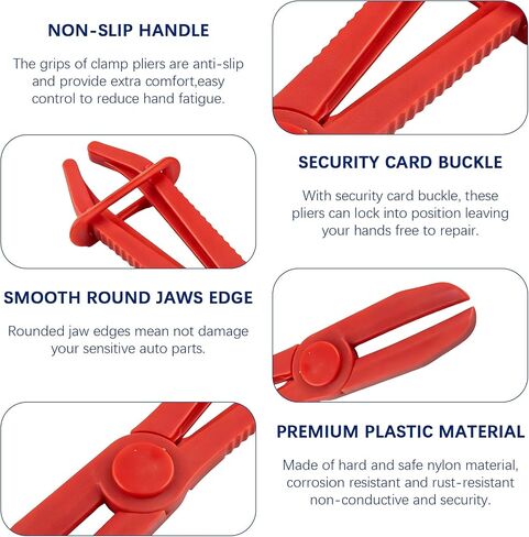 6-Piece Hose Pinch Clamp Pliers, Pinch Pliers, Line Clamp Set for Flexible Hoses Fuel Hoses Gas Lines Brake Hoses Radiator in Kuwait