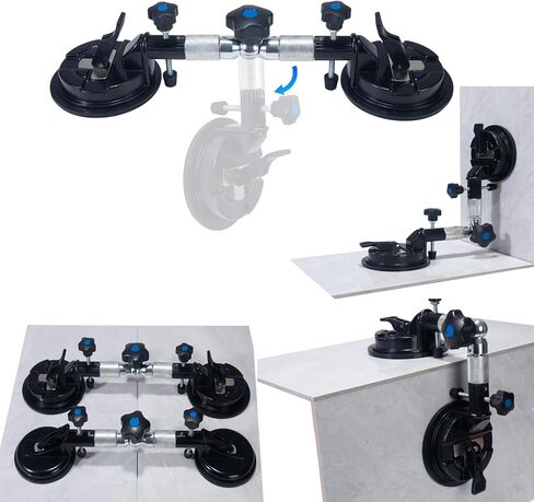 2PCS Seamless Seam Setter 90-270 Degree Adjustable Suction Cup 6Inch | Tile Corner Leveling Tensioner Countertop Leveler for Granite Stone Floor Gap Fixer Seaming Installation Gripper Joiner in Kuwait