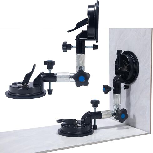 2PCS Seamless Seam Setter 90-270 Degree Adjustable Suction Cup 6Inch | Tile Corner Leveling Tensioner Countertop Leveler for Granite Stone Floor Gap Fixer Seaming Installation Gripper Joiner in Kuwait