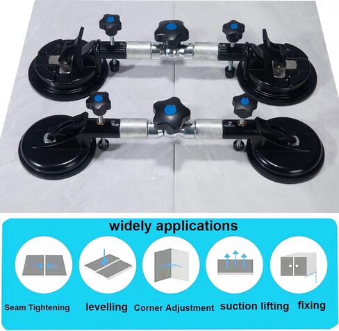 2PCS Seamless Seam Setter 90-270 Degree Adjustable Suction Cup 6Inch | Tile Corner Leveling Tensioner Countertop Leveler for Granite Stone Floor Gap Fixer Seaming Installation Gripper Joiner in Kuwait