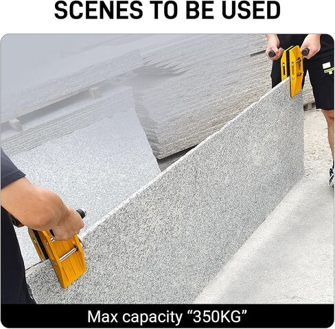 LOZLIN مشابك حمل جرانيت 2 حزمة، مشابك شديدة التحمل لبلاطة الرخام، مشابك لوحة وأداة حمل الخشب الرقائقي، سعة 660 رطل 0-1.8 بوصة مشابك رفع لوح ألومنيوم قابلة للتعديل مع قبضة مطاطية in Kuwait