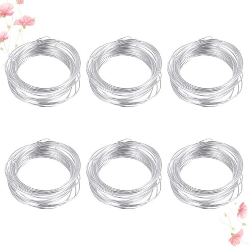 Housoutil 6roll Flexible Aluminum Wire for DIY Crafts Each Bendable Metal Wire for Doll Skeletons Bonsai Flower Shelf Support in Thickness in Kuwait