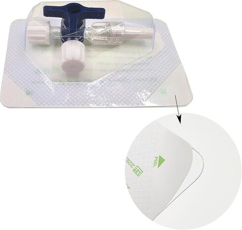 50PCS 3-Way Stopcocks with Luer Connection, Sterile Individually Packed, Flexible Extension Tube for Fluid Control, Home DIY and Laboratory Use in Kuwait