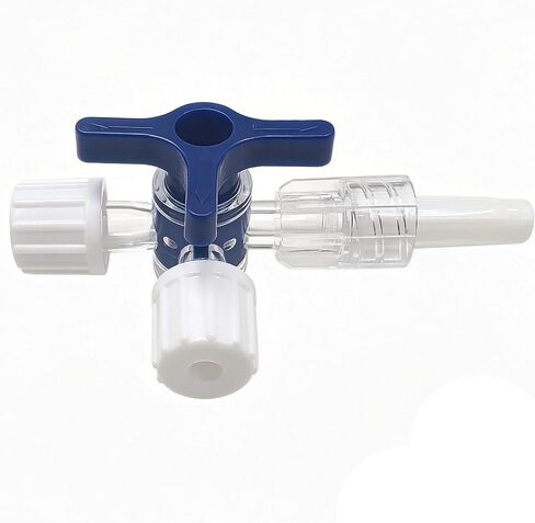 50PCS 3-Way Stopcocks with Luer Connection, Sterile Individually Packed, Flexible Extension Tube for Fluid Control, Home DIY and Laboratory Use in Kuwait